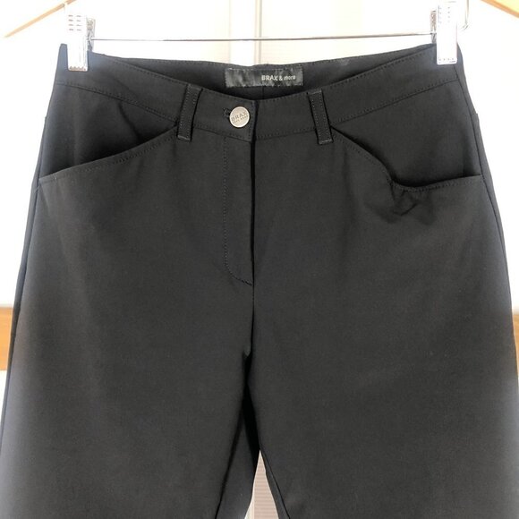 BRAX Hella MT Black Quilted Knee Ankle Zip‎ Pants Sz 6R - Picture 1 of 14